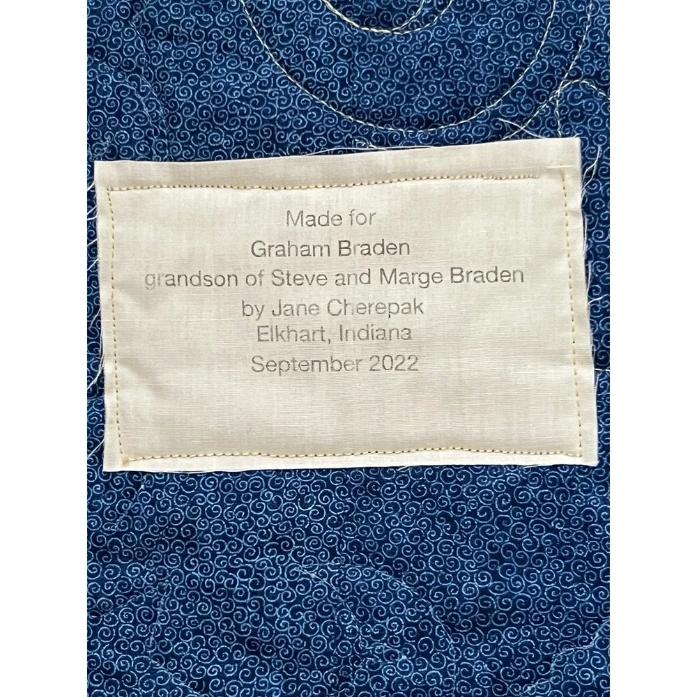 Handmade Prayer Quilt 61x43 Celestial Patchwork Bed Topper Throw